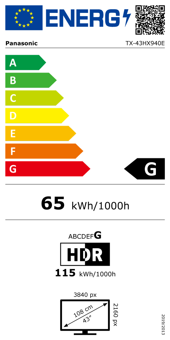 tx-43hx940e Energimrke