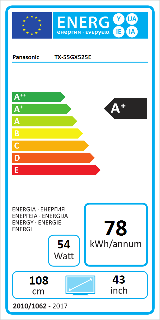 tx-55gx525e Energimrke