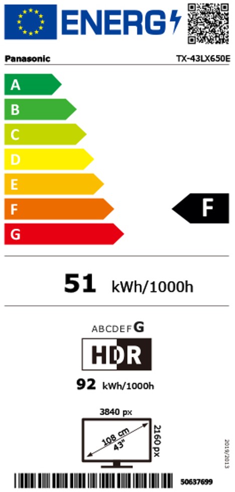 tx-43lx650e Energimrke