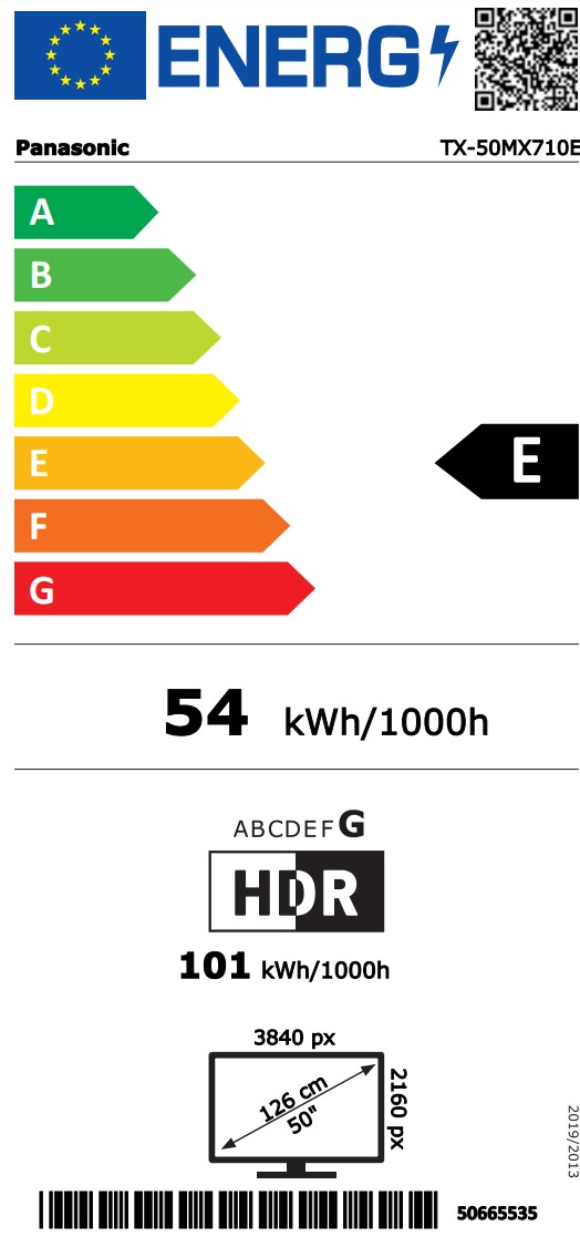 tx-50mx710e Energimrke