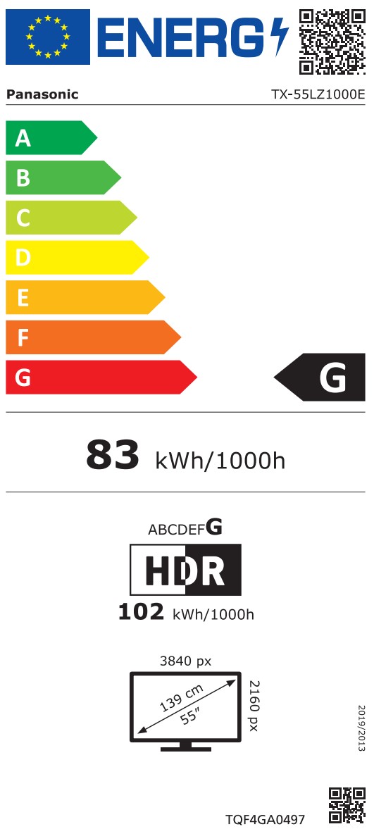 tx55lz1000e Energimrke